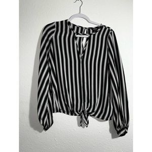 EXPRESS Black/white Stripped Shirt Size XS
